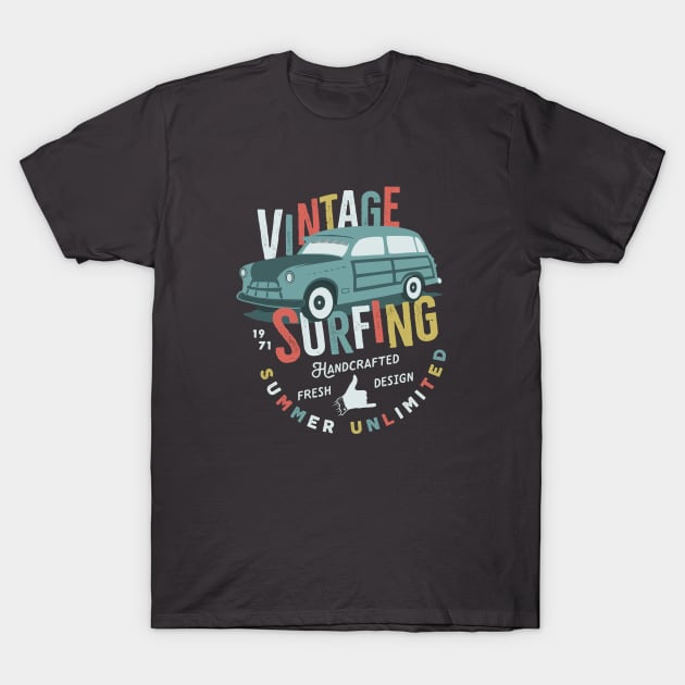 Vintage Surfing Summer Unlimited T-Shirt by CANVAZSHOP